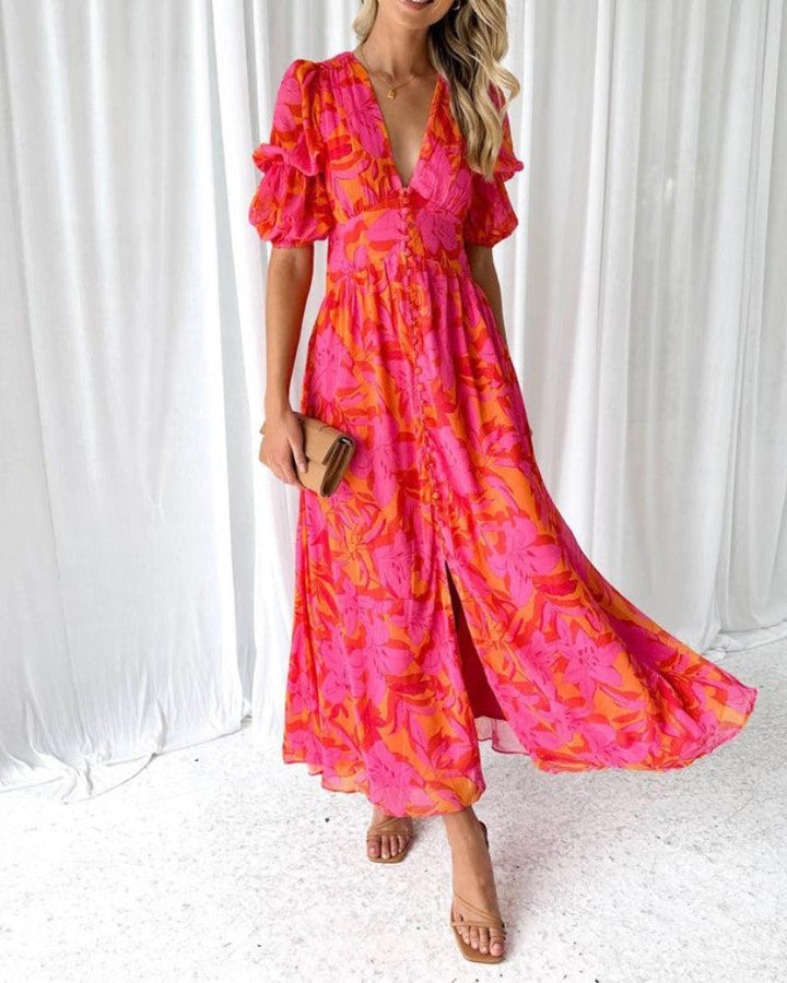 Derana | Rozen maxi jurk