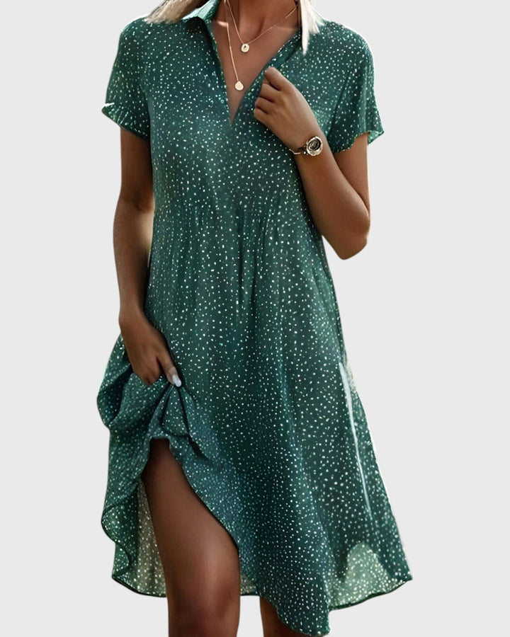 Jemma | Stijlvolle Polka Dot Midi Jurk